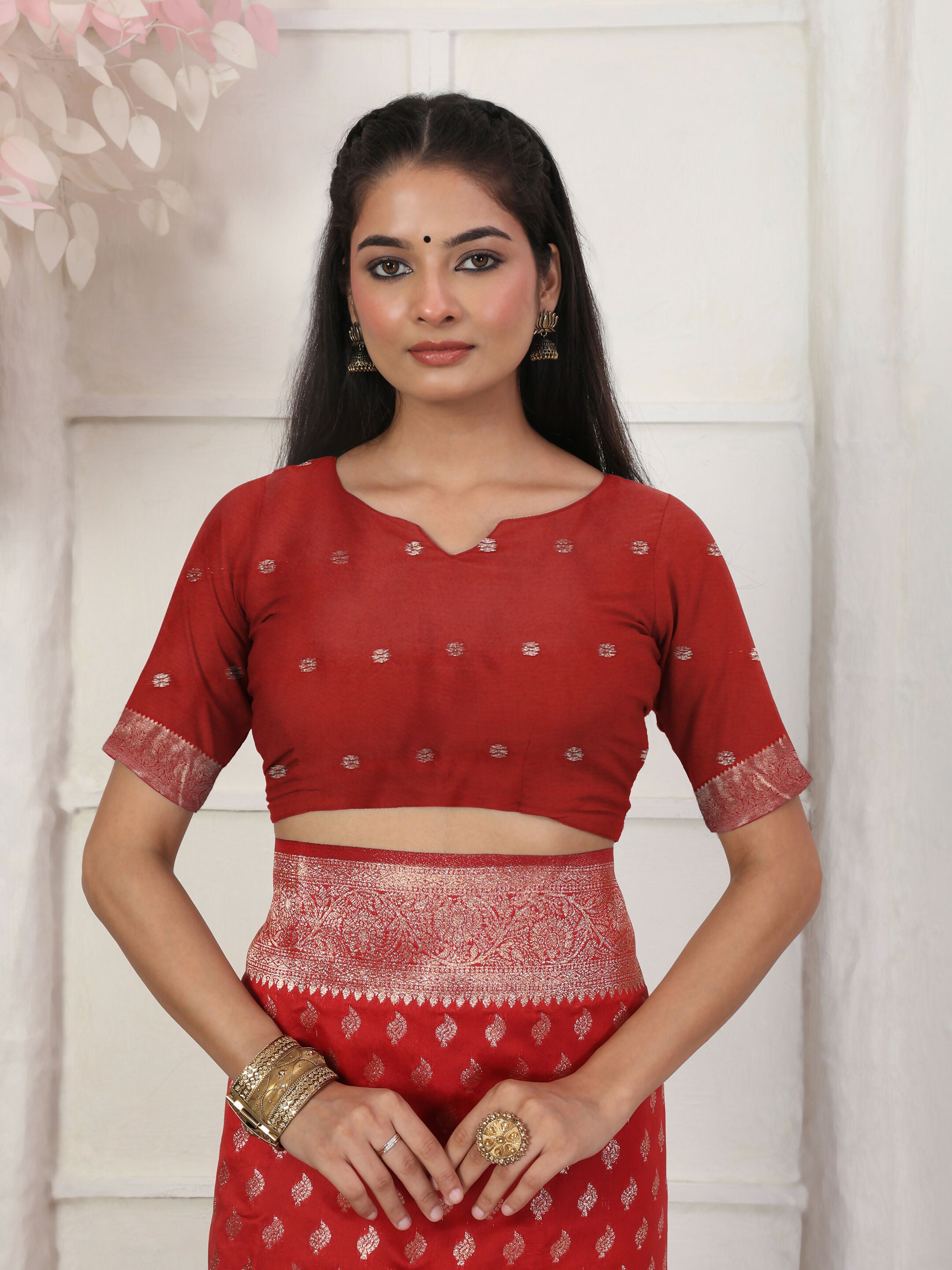 Astita Lichi Silk Red Saree