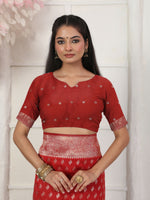 Thumbnail for Astita Lichi Silk Red Saree