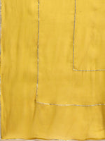 Thumbnail for Anouk Women Mustard Yellow Yoke Design Chanderi Silk Kurta with Palazzos & Dupatta - Distacart