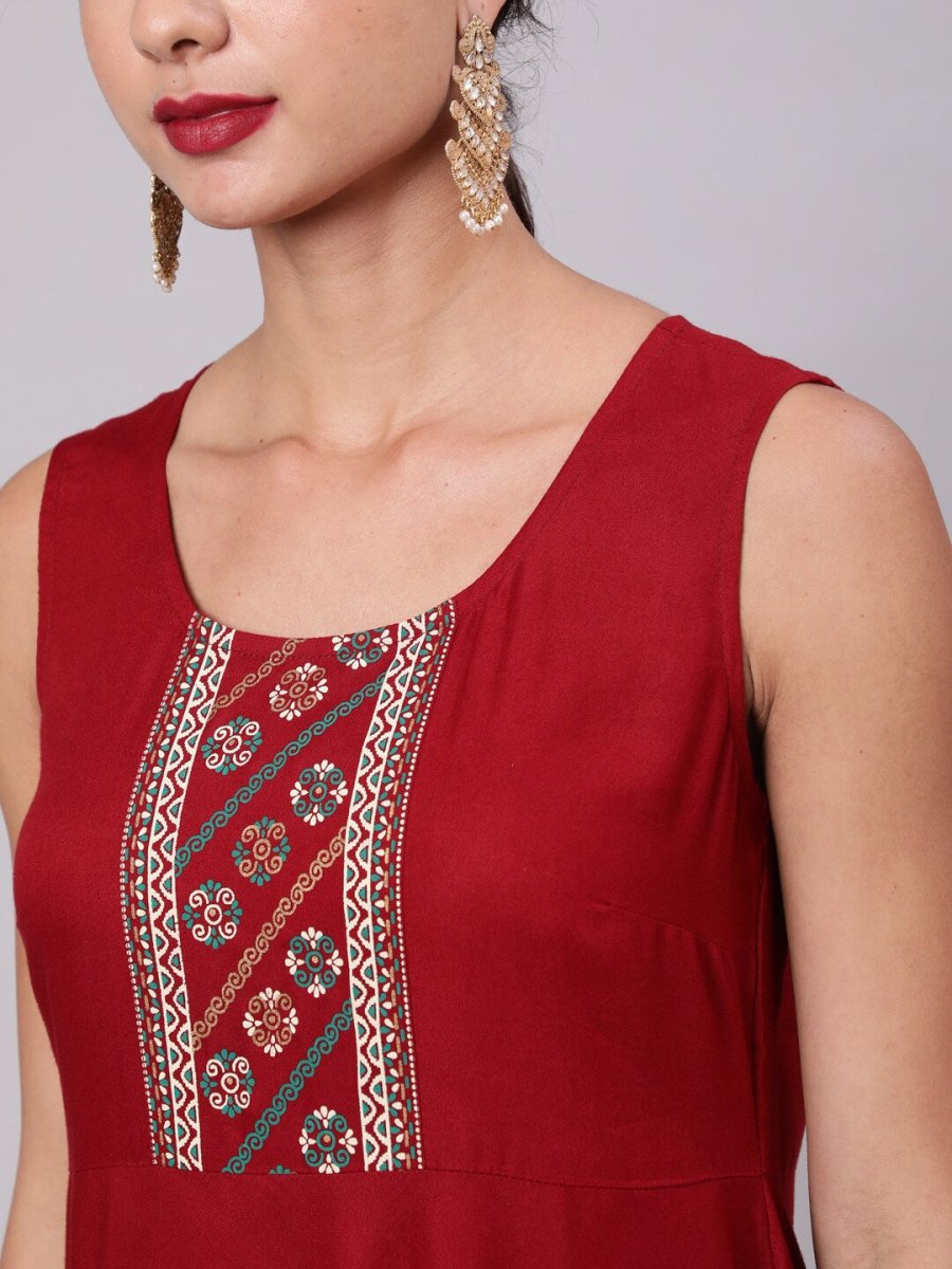 Aks Floral Yoke Design Anarkali Kurta - Distacart