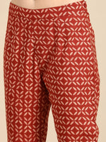 Thumbnail for All About You Women Red & Cream Printed Kurta with Trousers - Distacart