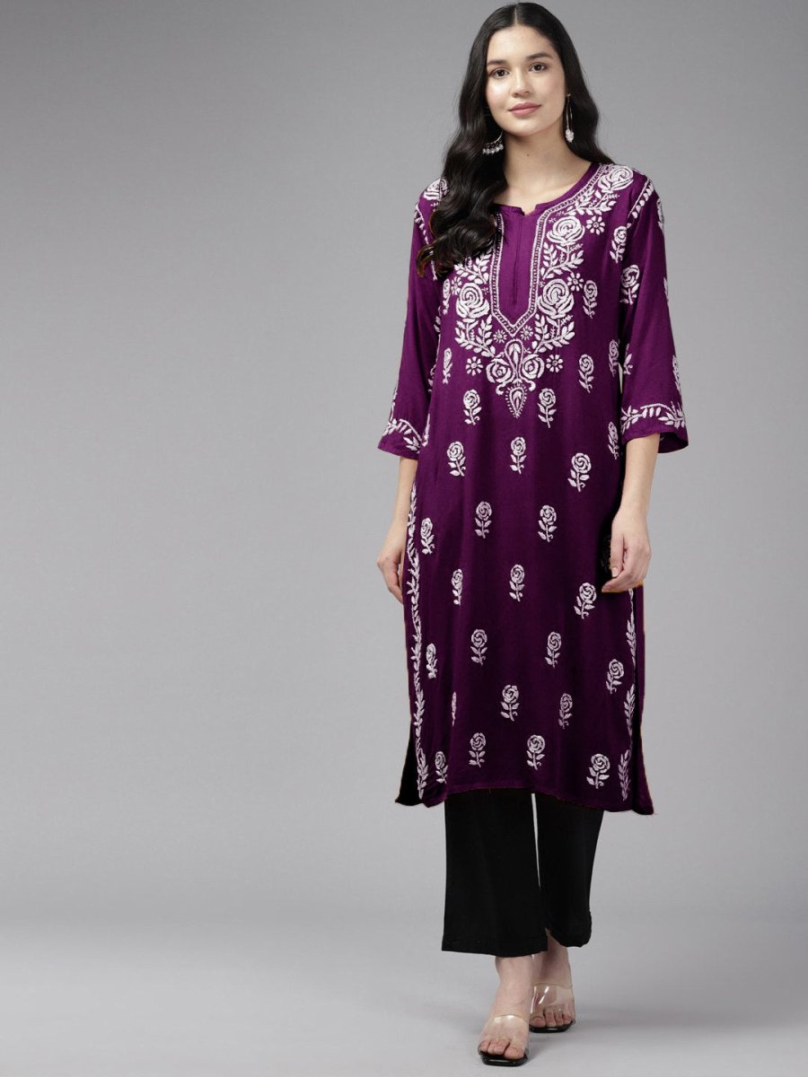 ADA Women Ethnic Motifs Embroidered Flared Sleeves Mirror Work Kurta - Distacart
