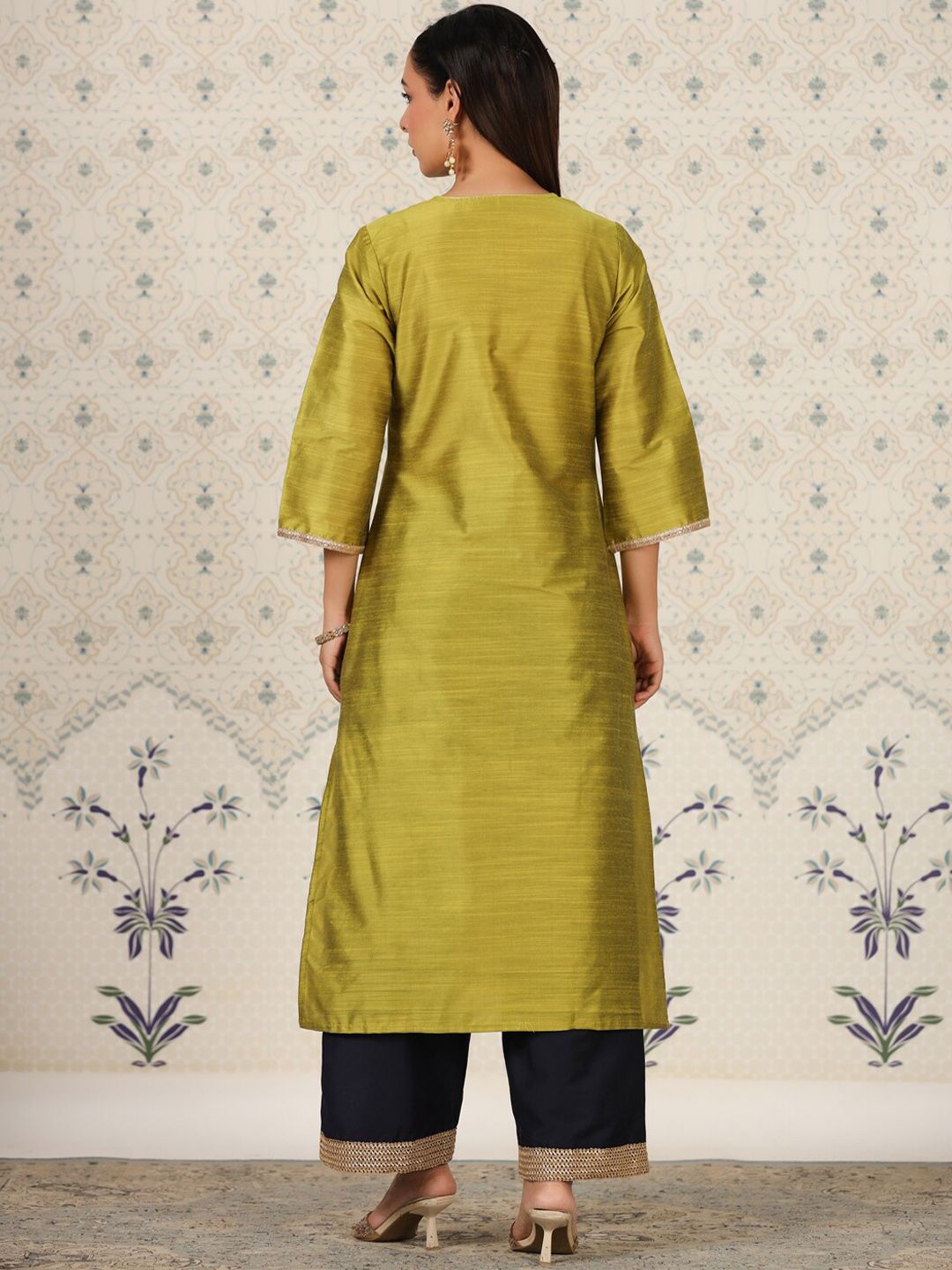 Ode by House of Pataudi Flared Sleeves Straight Kurta - Distacart