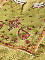 Thumbnail for AURELIA Women Green & Golden Printed Maxi Dress - Distacart