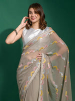 Thumbnail for Anouk Embellished Sequinned Pure Georgette Saree - Distacart