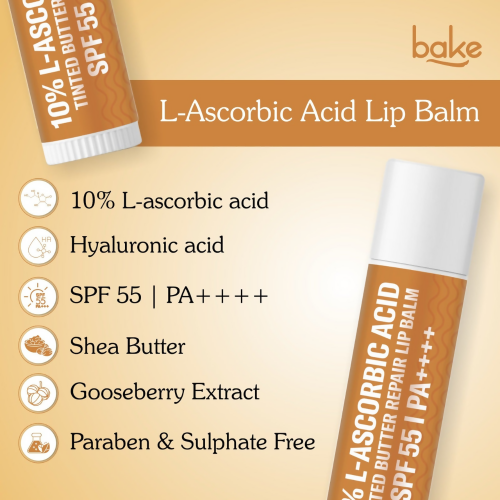 Bake 10% L-Ascorbic Acid Tinted Butter Brightening Lip Balm SPF 55 PA++++