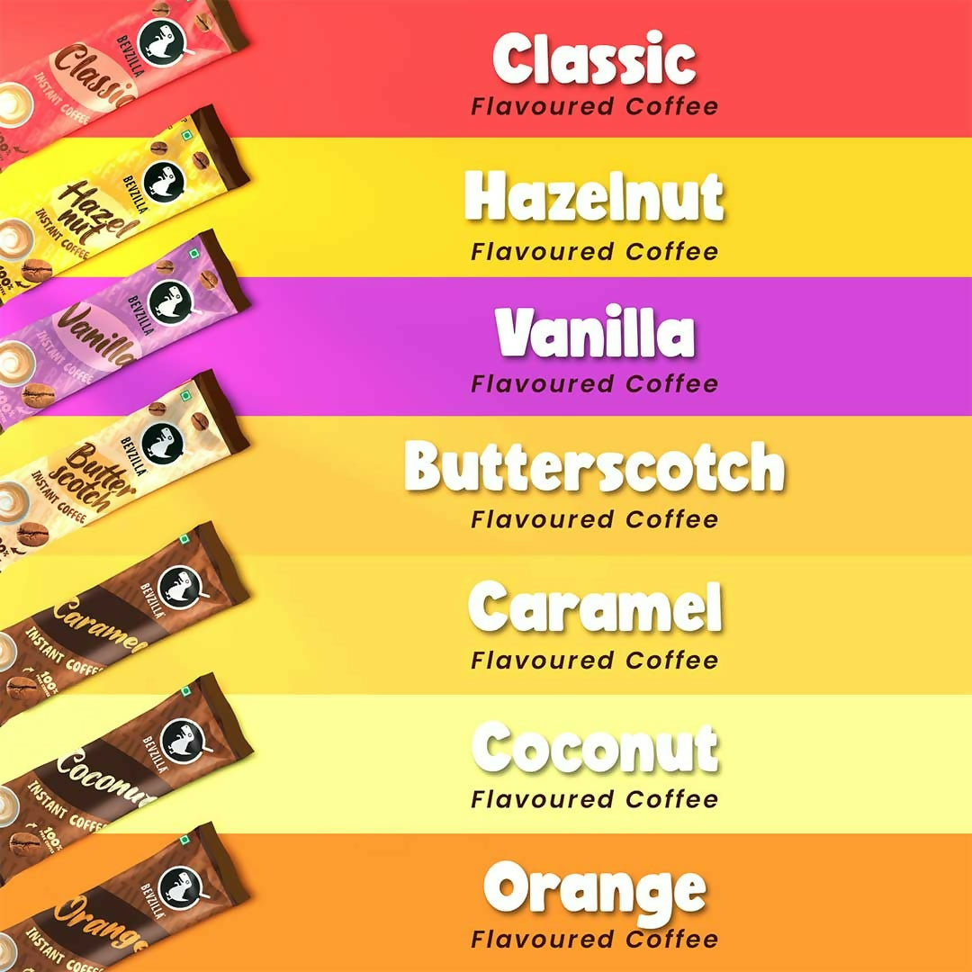 Bevzilla 84 Sachets Assorted Coffee Powder Box - Distacart