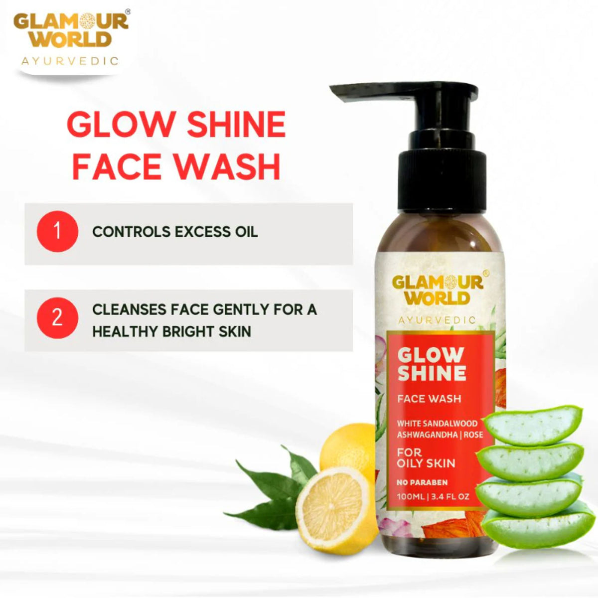 GLAMOUR WORLD AYURVEDIC Glow Shine Face Wash - Distacart