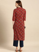 Thumbnail for All About You Women Brown Ethnic Motifs Printed Regular Kurta - Distacart