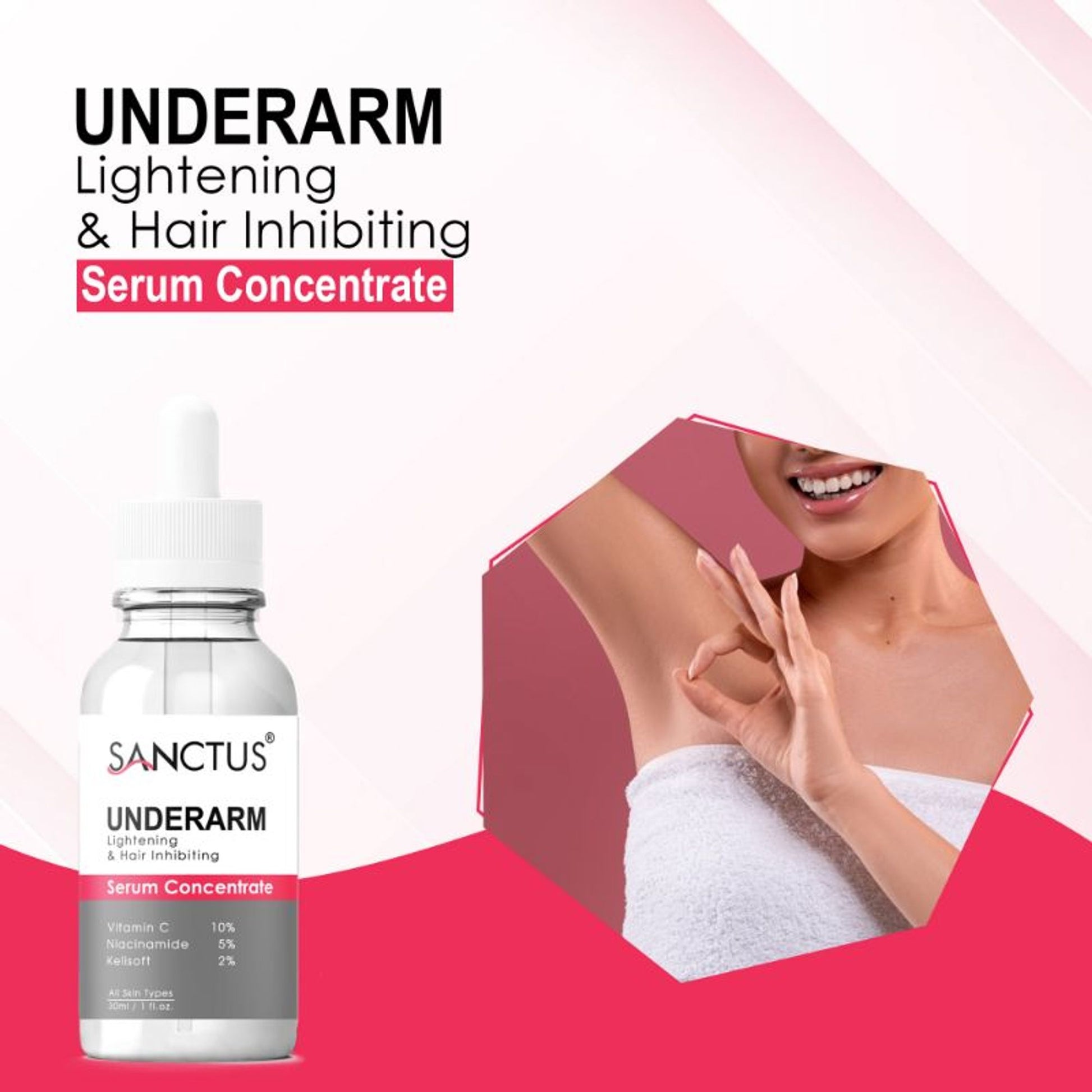 SANCTUS Underarm Lightening & Hair Inhibiting Serum Concentrate - Distacart