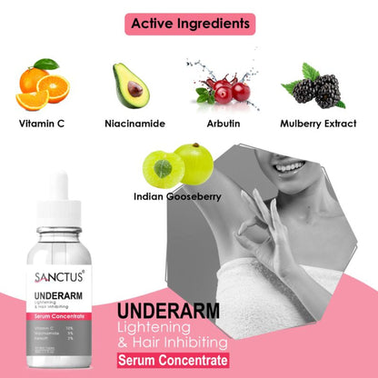 SANCTUS Underarm Lightening & Hair Inhibiting Serum Concentrate - Distacart