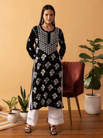 Thumbnail for ADA Floral Printed Lucknowi Chikankari Kurta - Distacart