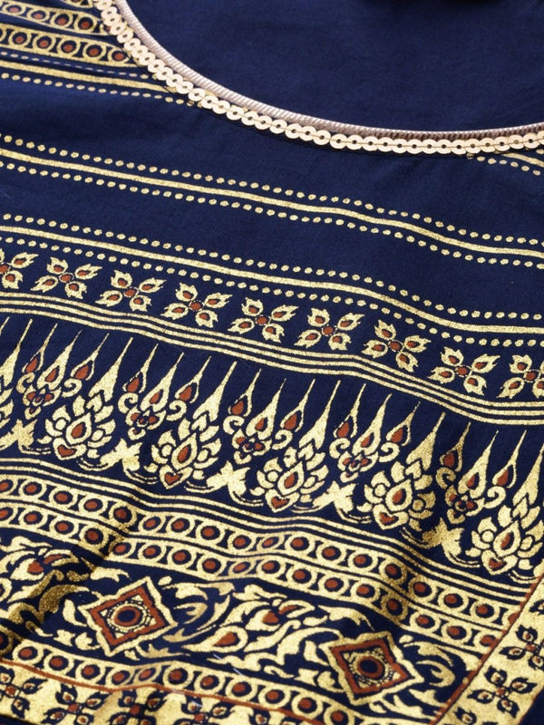 AURELIA Printed A-Line Cotton Dress