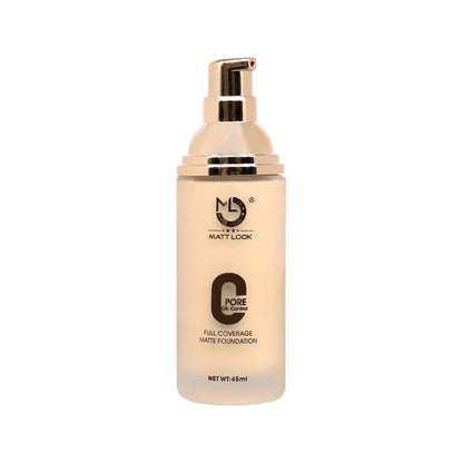 Matt Look Zero Pore Oil Control Full Coverage Matte Foundation - Warm Nude - Distacart