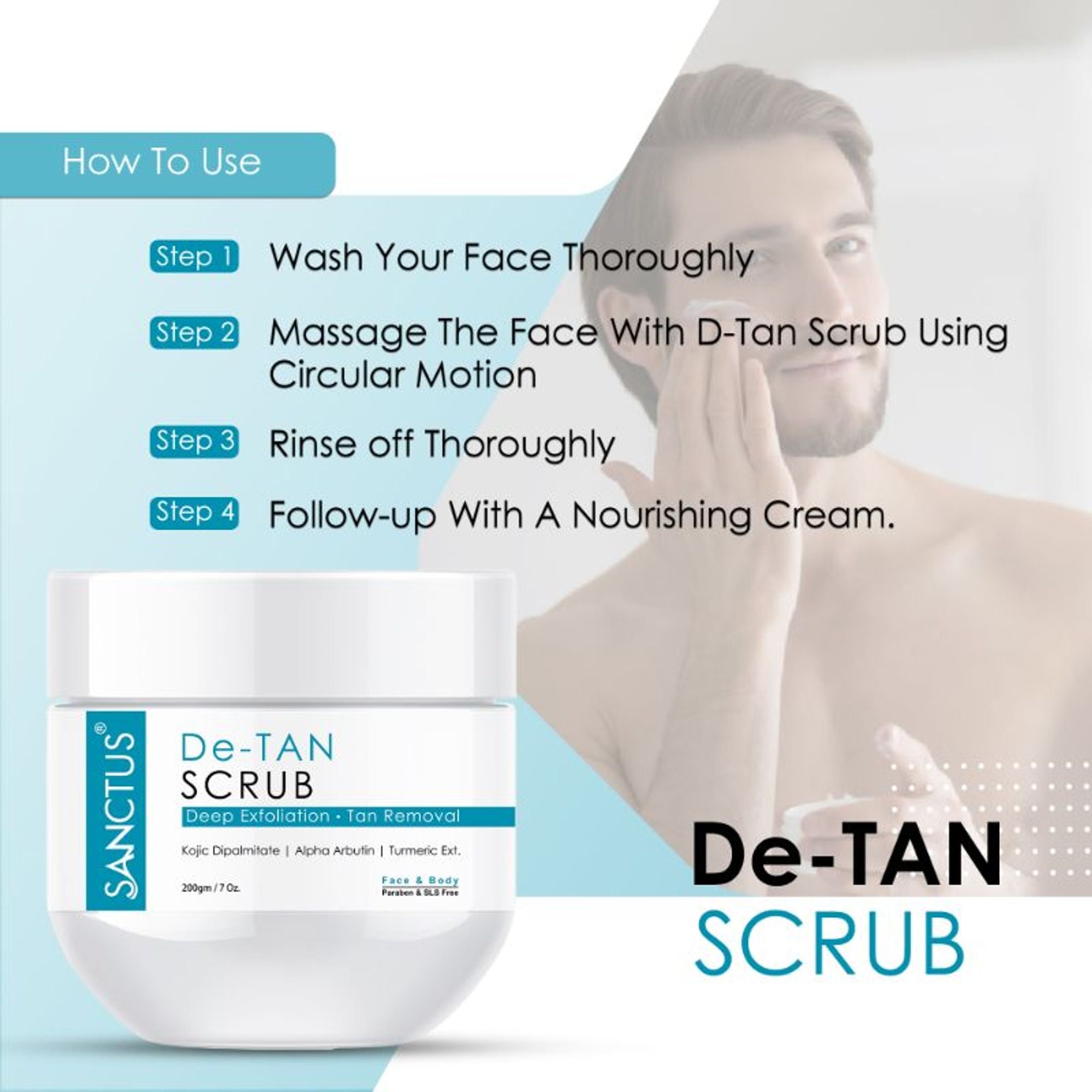 SANCTUS De-Tan Scrub Deep Exfoliation For Tan Removal - Distacart