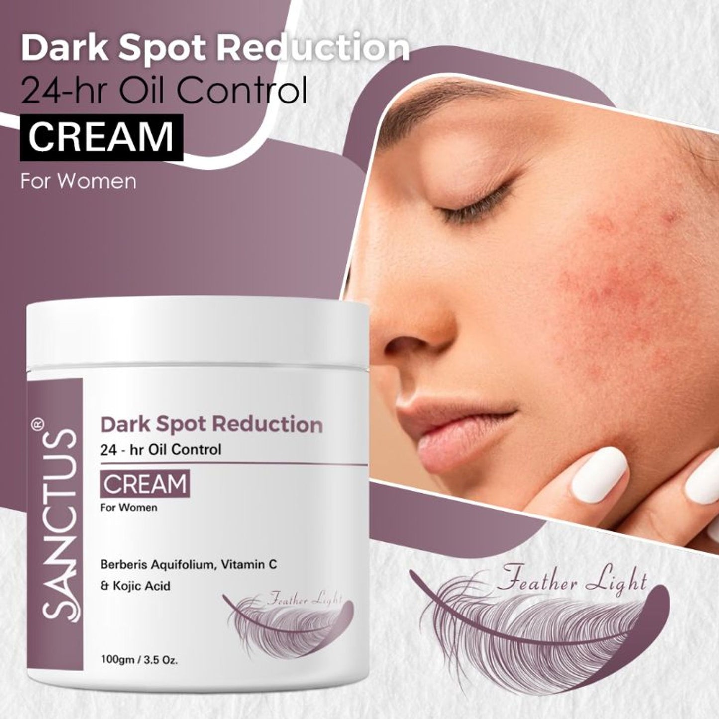 SANCTUS Dark Spot Reduction 24-hr Oil Control Cream For Women - Distacart