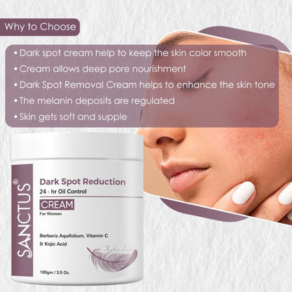 SANCTUS Dark Spot Reduction 24-hr Oil Control Cream For Women - Distacart