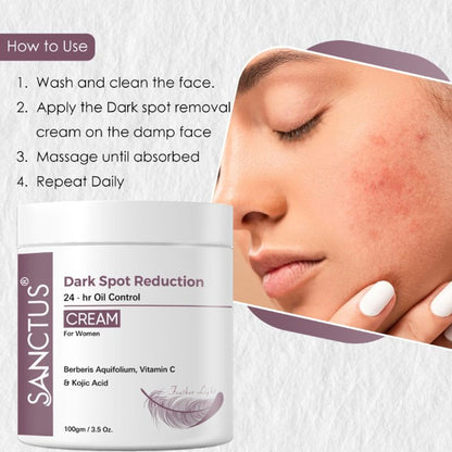 SANCTUS Dark Spot Reduction 24-hr Oil Control Cream For Women - Distacart