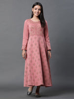 Thumbnail for AURELIA Ethnic Motifs Self Design Jacquard Maxi Ethnic Dress