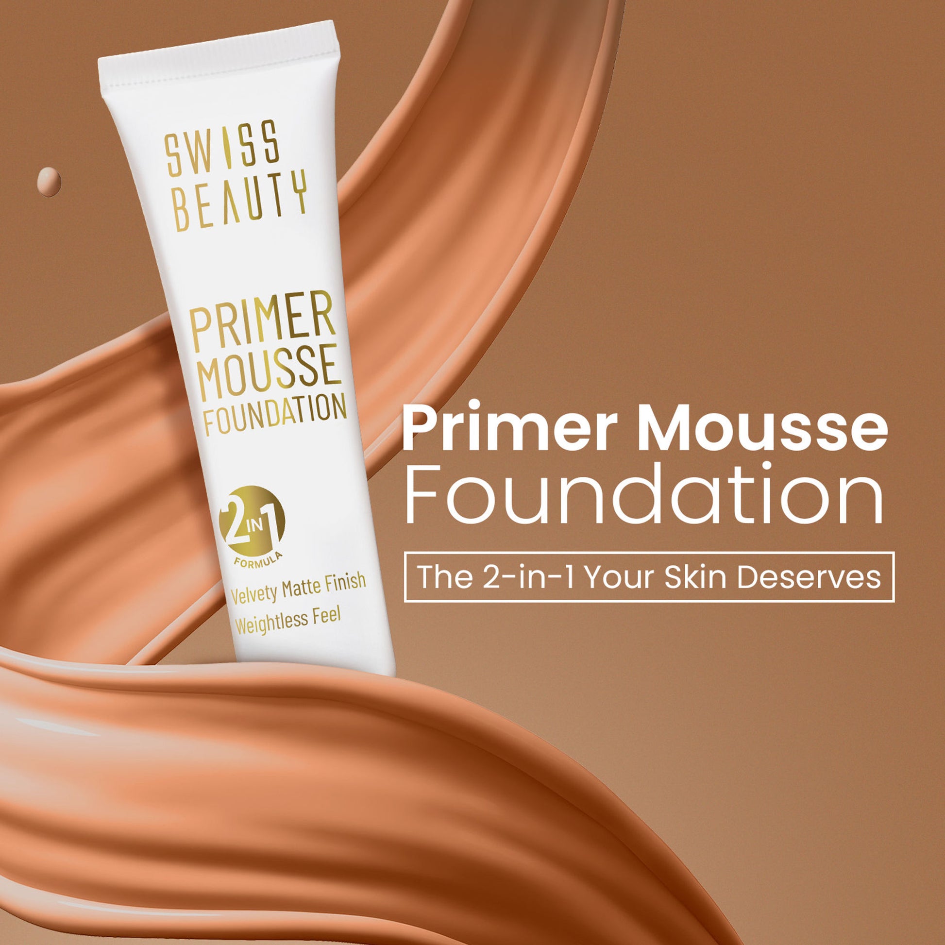Swiss Beauty Primer Mousse Foundation - 07 Warm Fawn - Distacart