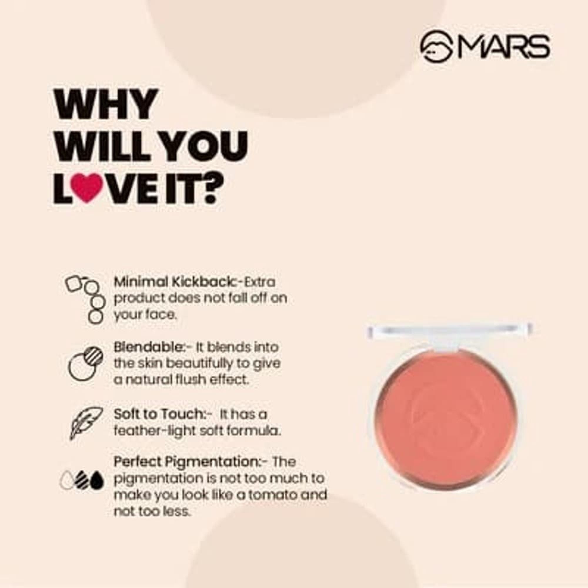 MARS Cosmetics Flush Of Love Face Blusher - 12 - Distacart
