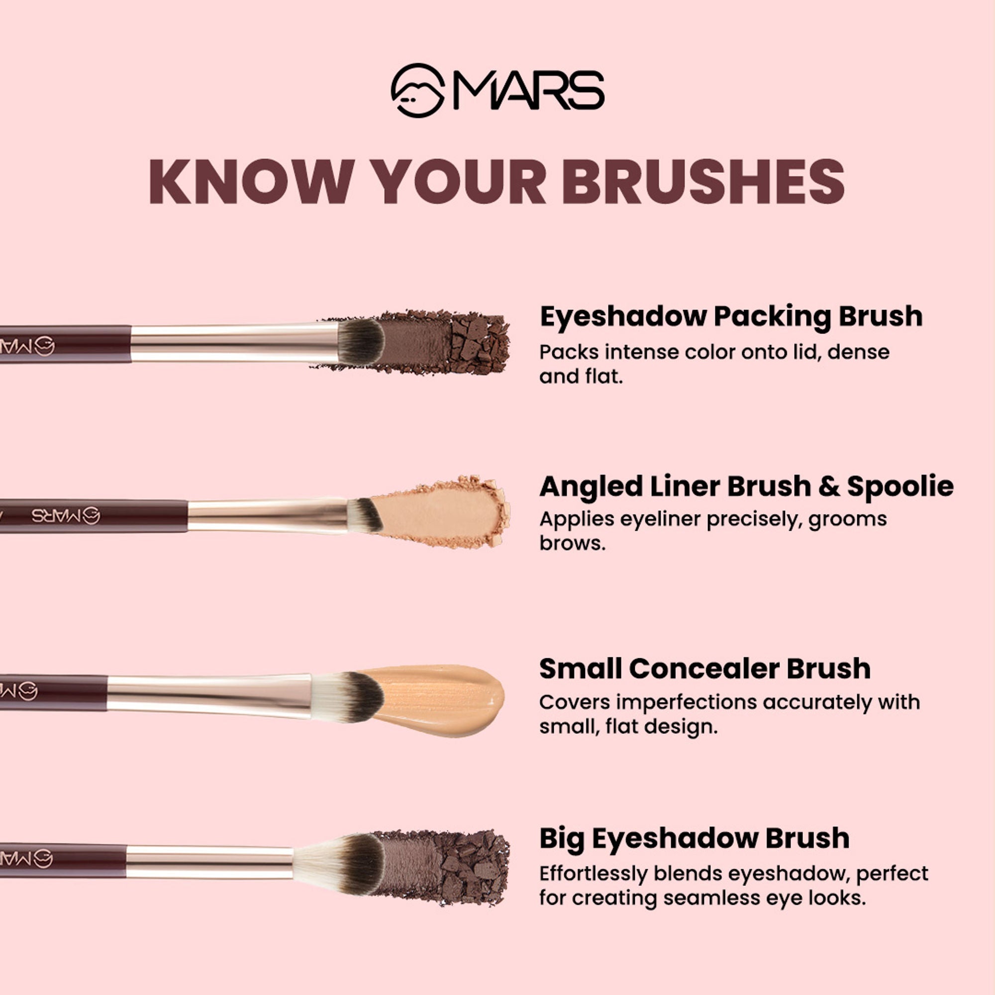 MARS Cosmetics Professional Makeup Brush - Set Of 12 - Distacart