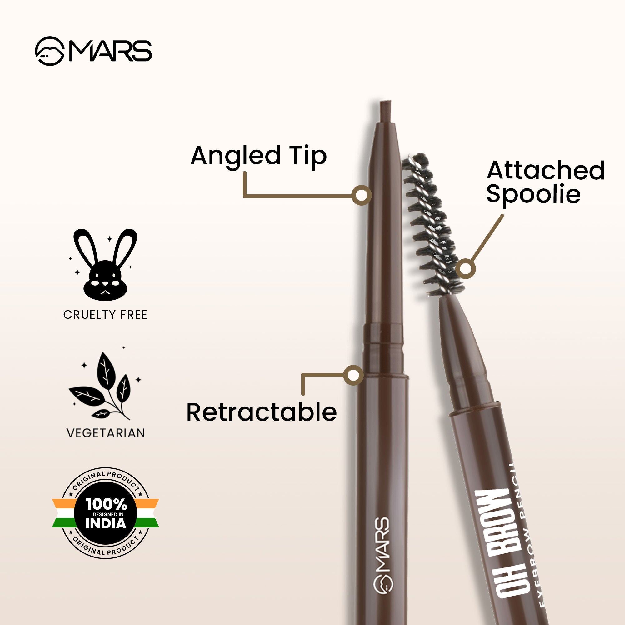 MARS Cosmetics Oh Brow Eyebrow Pencil - Dark Brown - Distacart