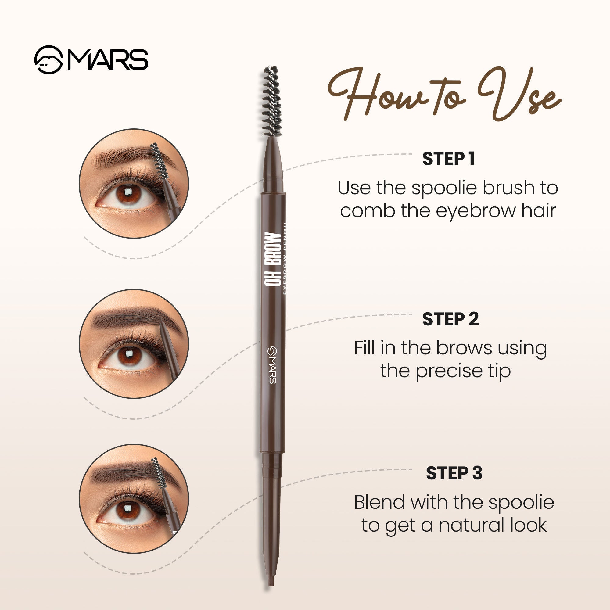 MARS Cosmetics Oh Brow Eyebrow Pencil - Dark Brown - Distacart