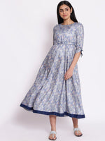Thumbnail for AURELIA Grey Floral Midi Dress