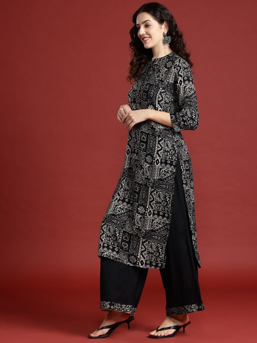 Anouk Women Paisley Printed Regular Kurta with Palazzos & With Dupatta