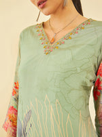 Thumbnail for Soch Floral Embroidered Flared Sleeves Thread Work Anarkali Kurta - Distacart