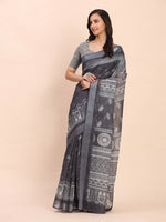 Thumbnail for Astita Linen Cotton Black Saree