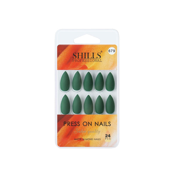 shills professional reusable press on nails sharp almond spn679