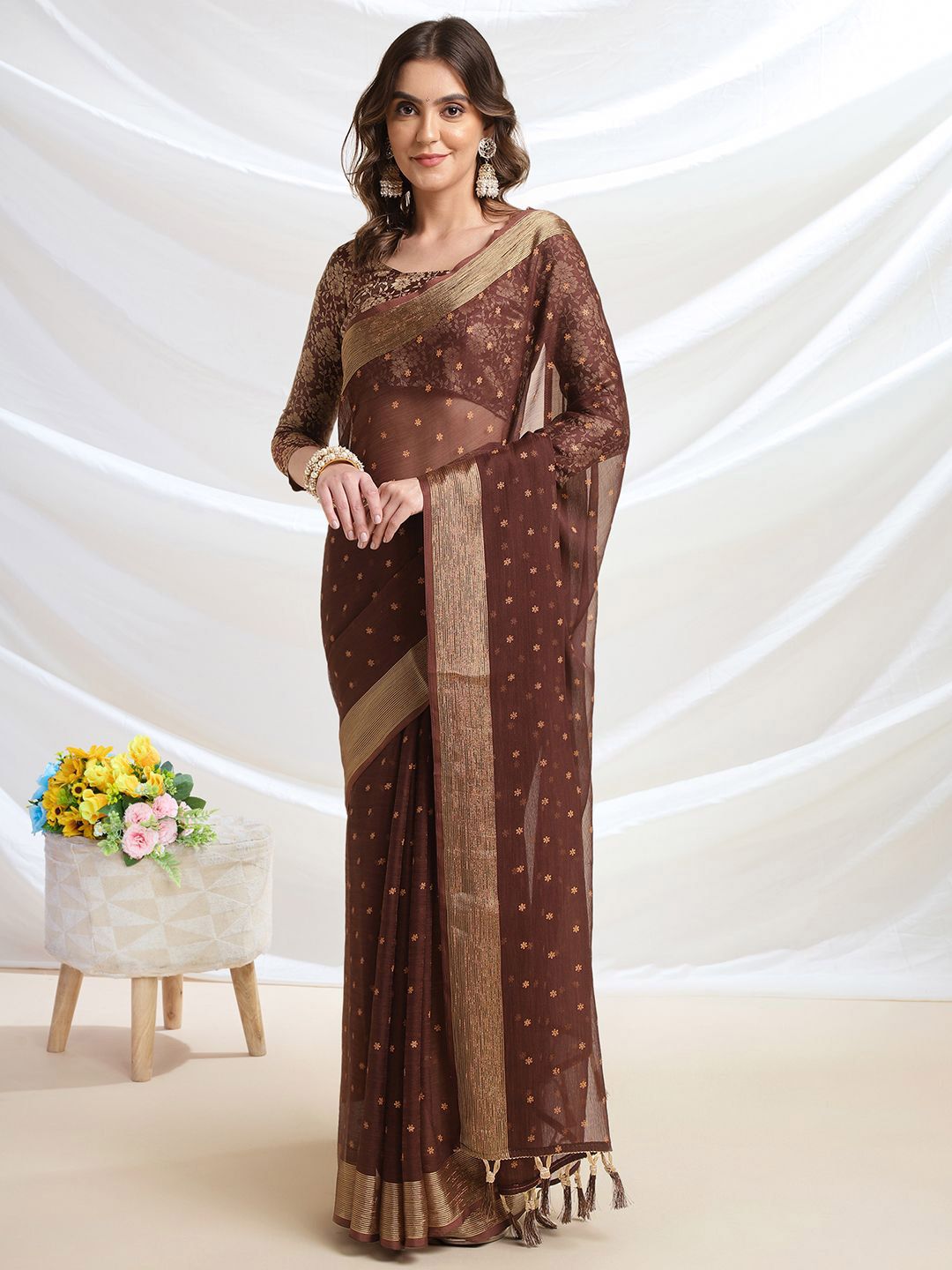 Mitera Floral Printed Ready to Wear Saree - Distacart