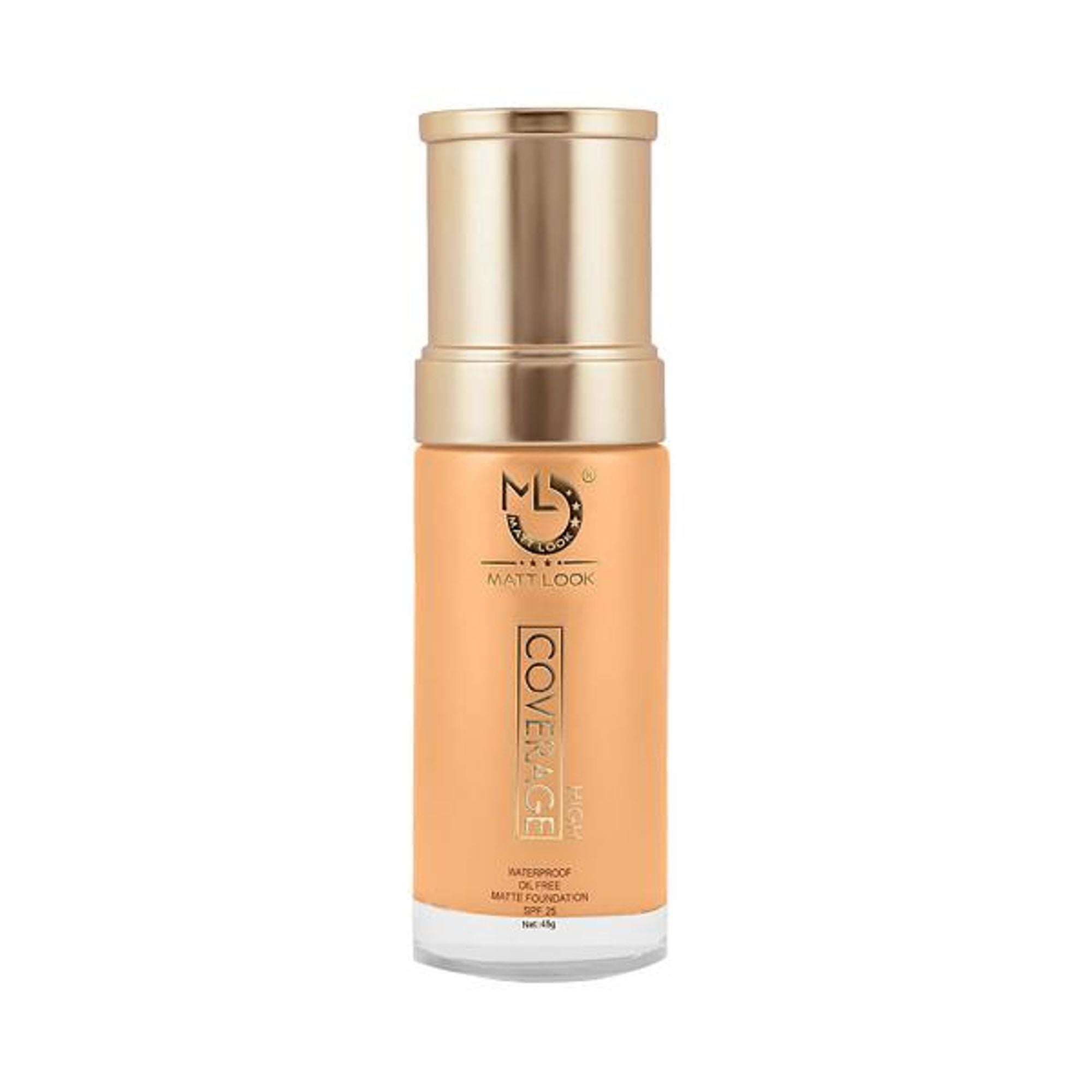 Matt Look High Coverage Waterproof Oil Free Matte SPF 25 Foundation - Beige - Distacart