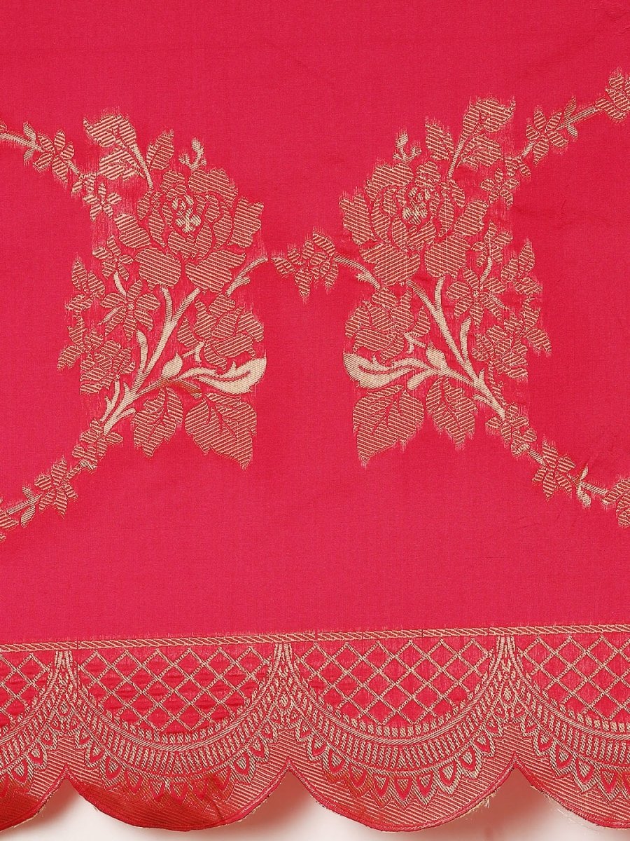 Anouk Pink Woven Design Pure Silk Banarasi Saree - Distacart