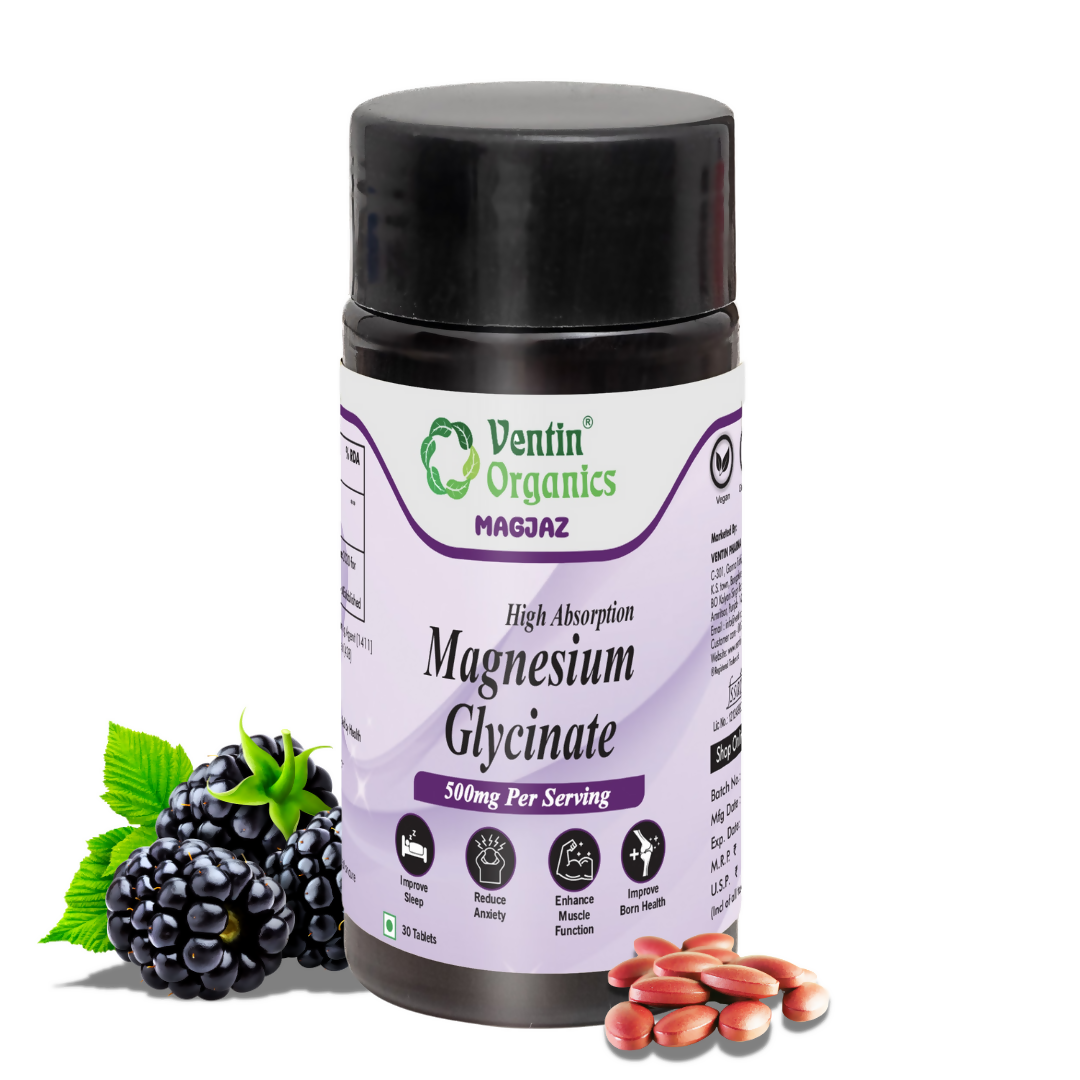 Ventin Organics Magjaz Magnesium Glycinate Tablets - Distacart