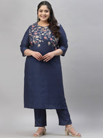 Thumbnail for Sztori Plus Size Floral Printed Regular Kurta with Trousers - Distacart