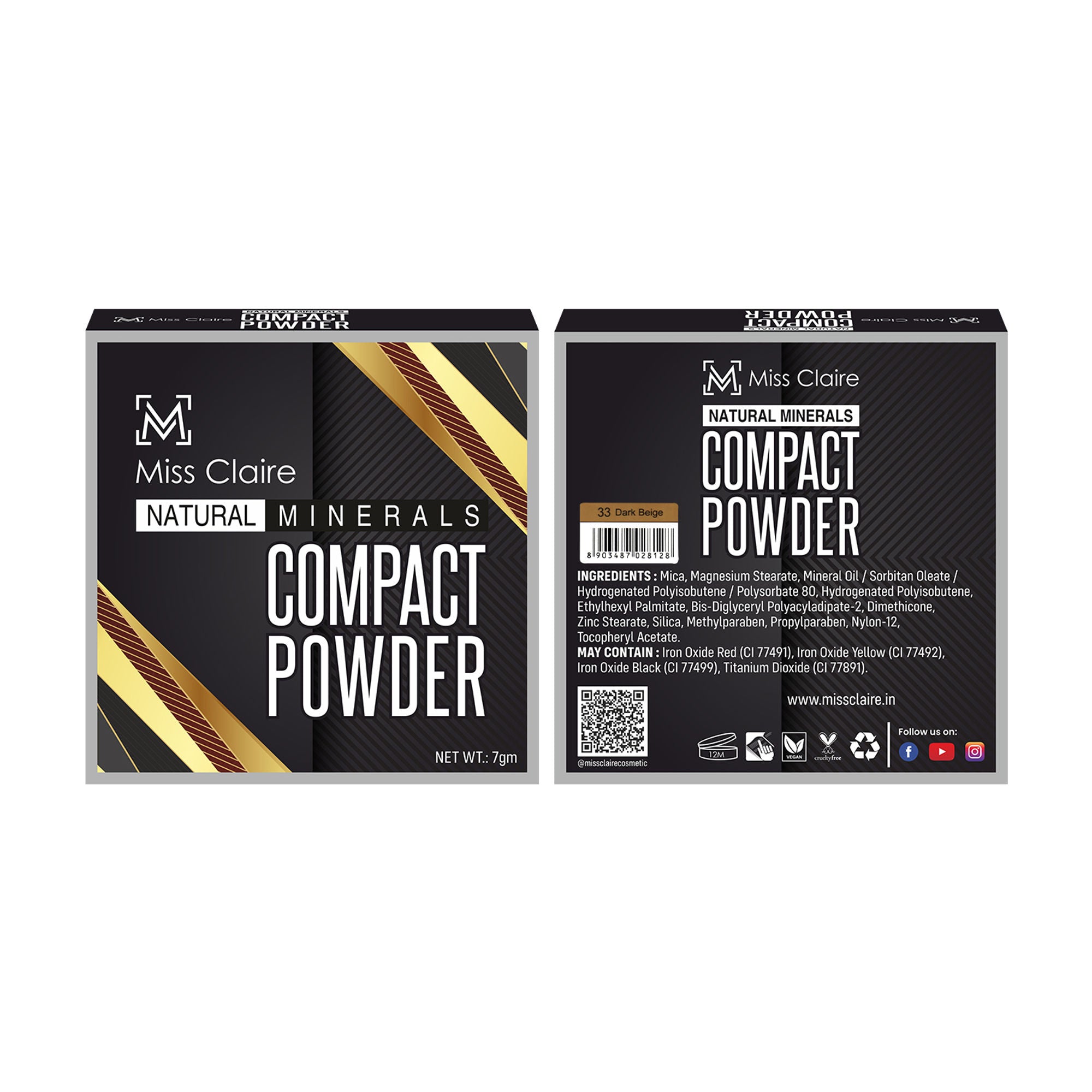 Miss Claire Natural Mineral Compact Powder - 33