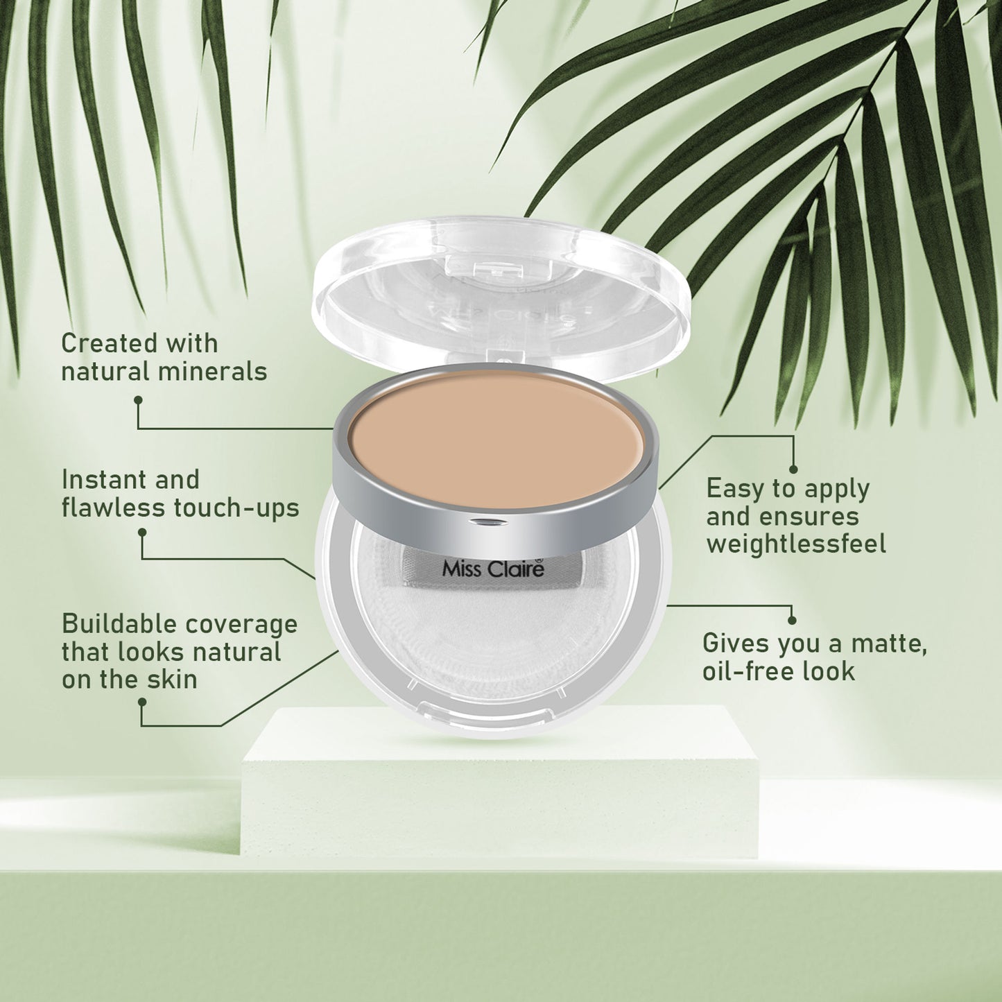 Miss Claire Natural Mineral Compact Powder - 33 - Distacart