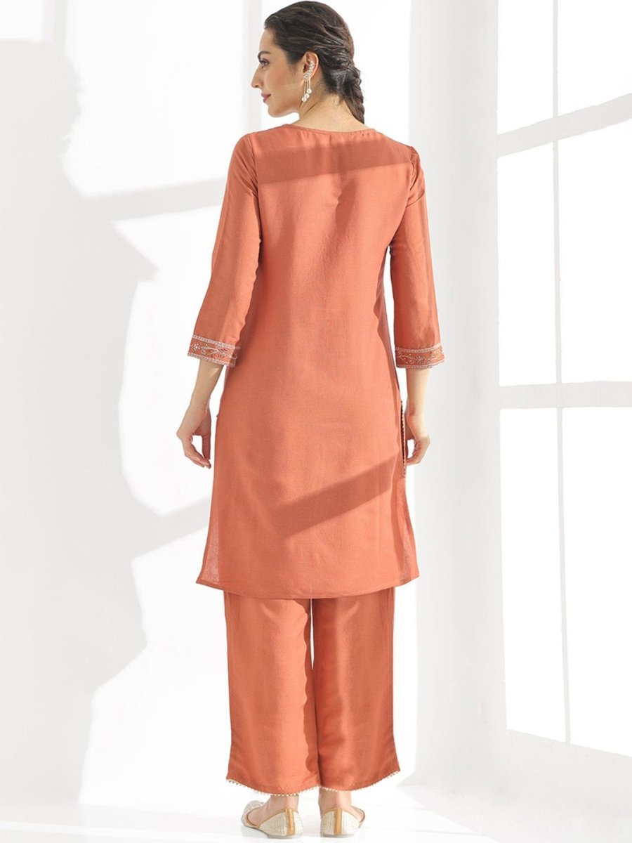 Anouk Floral Embroidered Regular Thread Work Kurta With Trousers & Dupatta
