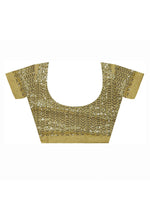 Thumbnail for Anouk Navy Blue & Gold-Toned Embellished Sequinned Pure Georgette Saree - Distacart