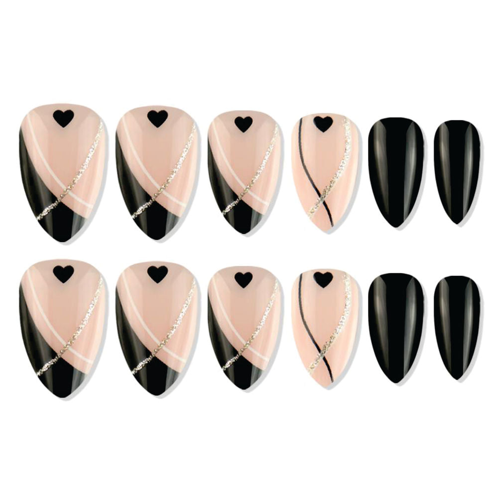 shills professional reusable press on nails almond spn690