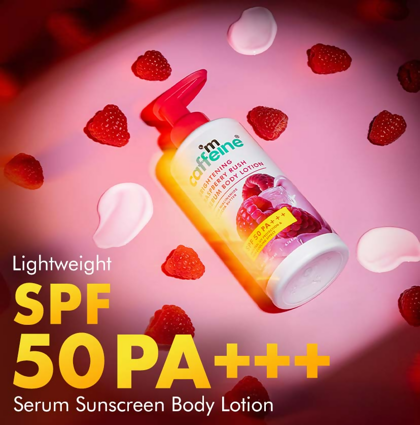 mCaffeine Brightening Raspberry Rush Body Wash & Serum Lotion - Distacart