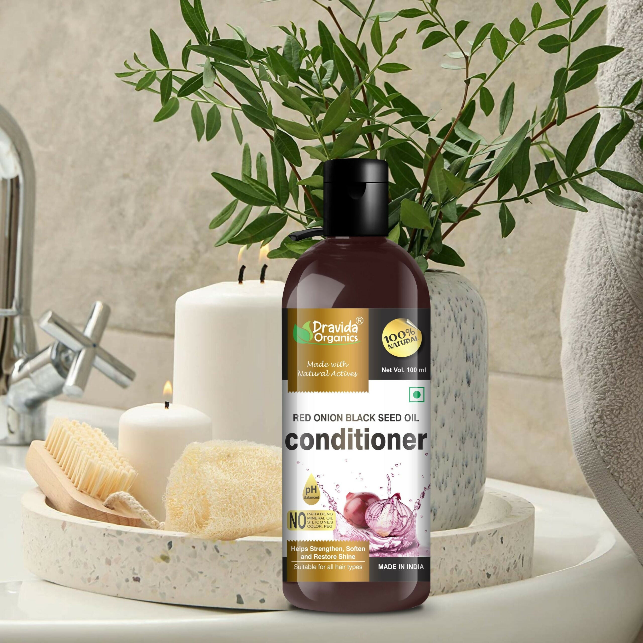 Dravida Organics Red Onion Black Seed Oil Hair Conditioner - Dista