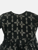 Thumbnail for Ahalyaa Black Chanderi Gold Foil Printed Kids Dress For Girls - Distacart