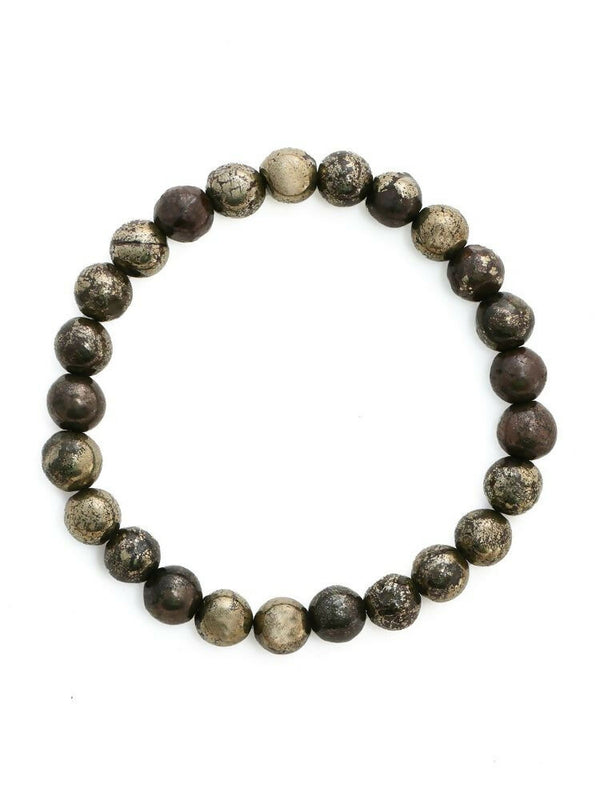 Buy Pyrite Metal Black Round Elastic Bracelet Ruby Raang Online