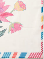 Thumbnail for Kalini Geometric Printed V-Neck Thread Work Kurta & Trousers With Dupatta - Distacart