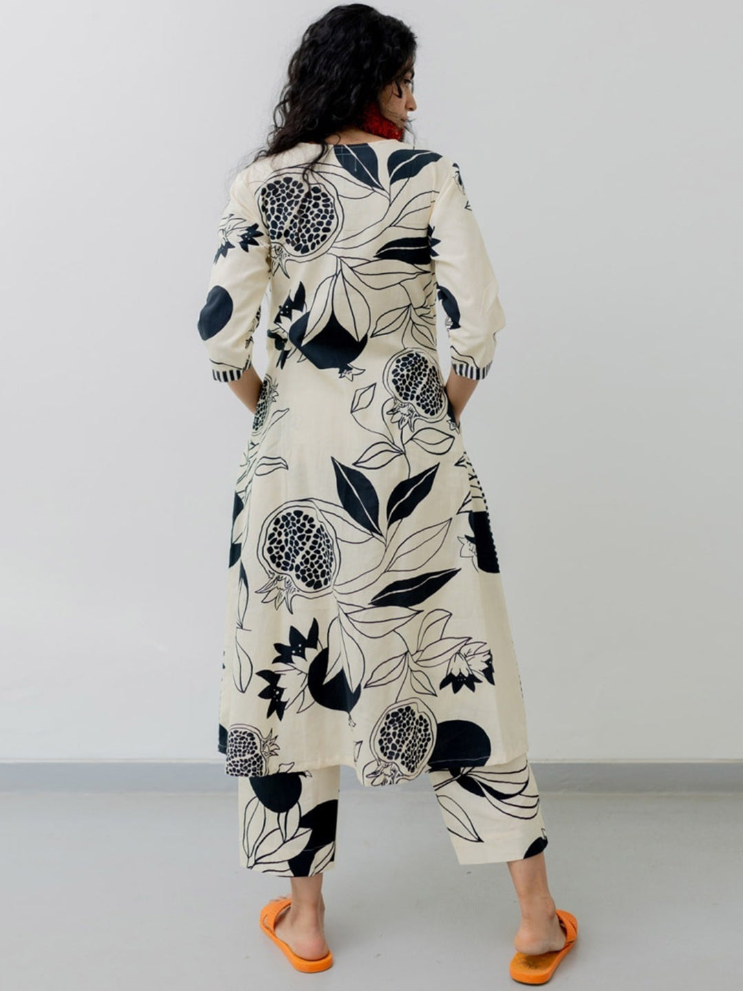 Kalini Floral Printed V-Neck A-Line Kurta with Trouser - Distacart