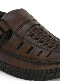 Thumbnail for Roadster The Lifestyle Co. Men Textured Laser Cut Shoe-Style Sandals